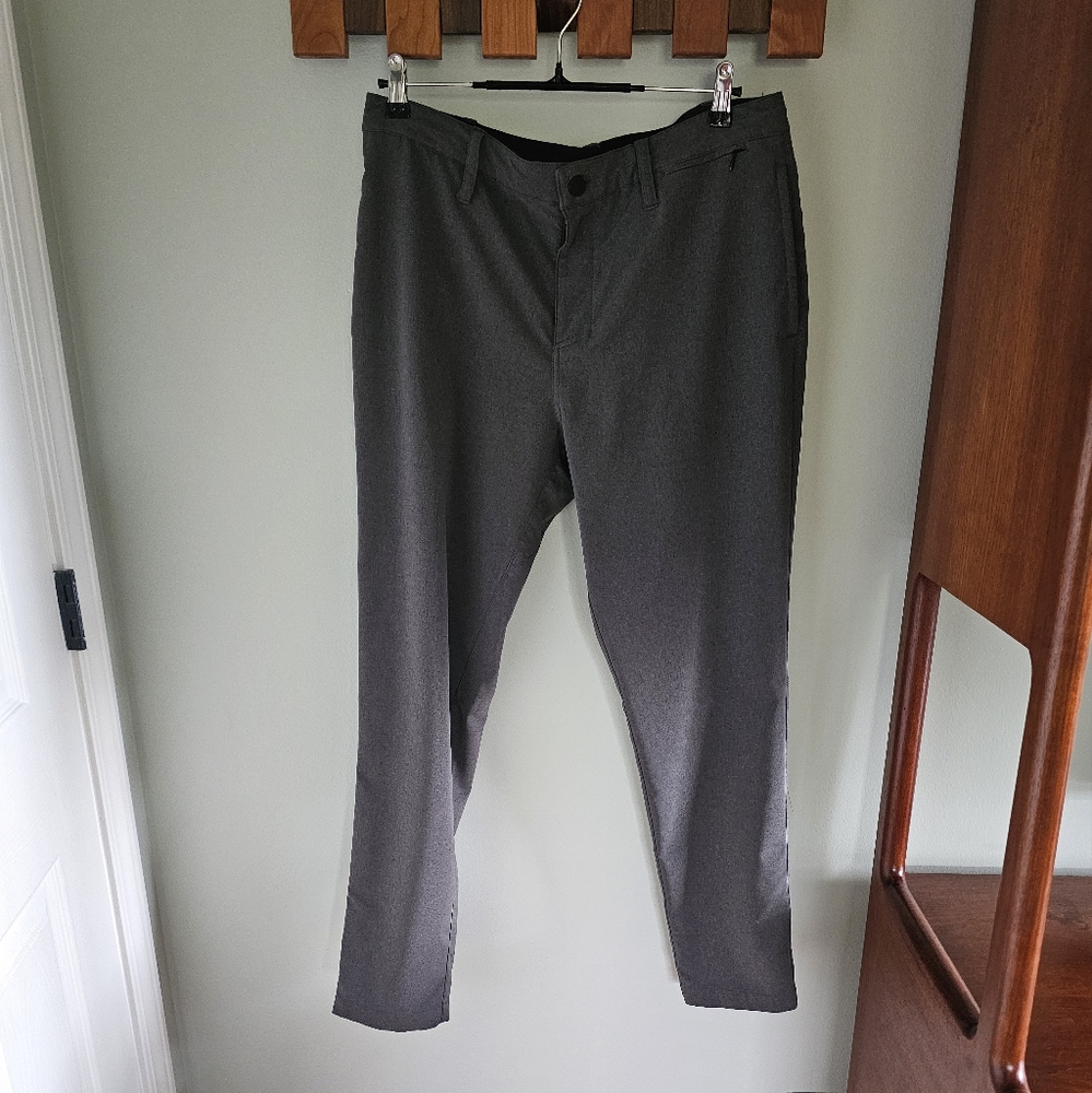 Men's Zella Dark Grey Pants, Size 35
